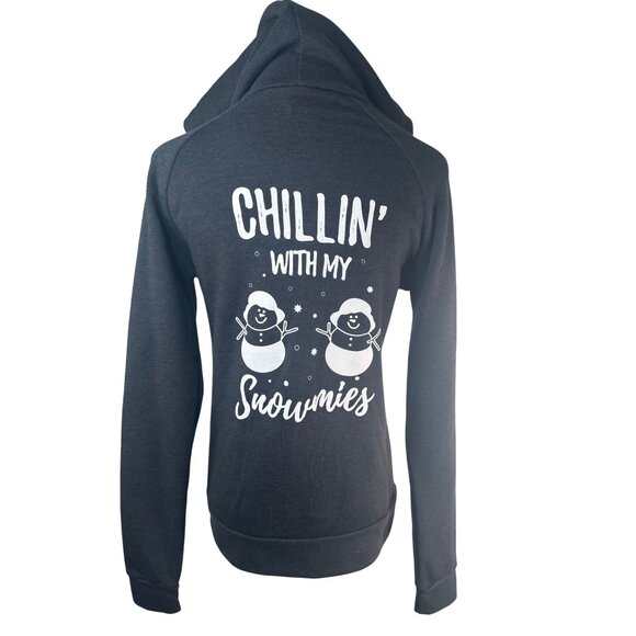 2/$30 Next Level Medium Chillin With My Snowmies Graphic Hoodie NWOT - Picture 10 of 13